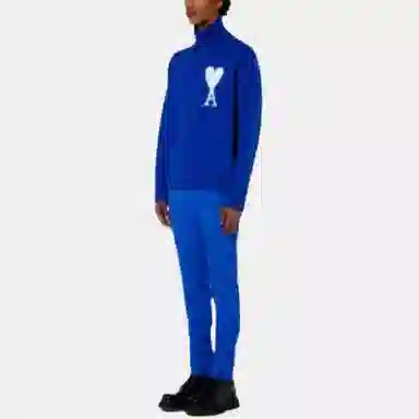 AMIPARIS FW21 Logo Knit Wool Sweater Blue