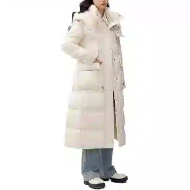 鸭鸭 通勤纯色连帽长袖羽绒服 女款