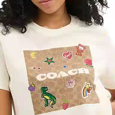 COACH SS24 Logo Tee Cream