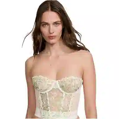Victoria's Secret PINK Dream Angels Daisy Chain Embroidery Strapless Corset