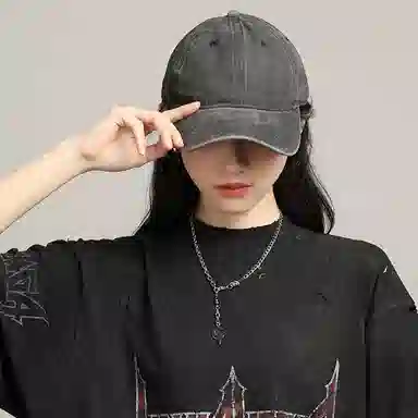 冠辉 做旧弯檐帽遮阳防紫外线 锦纶 鸭舌帽 男女同款情侣款