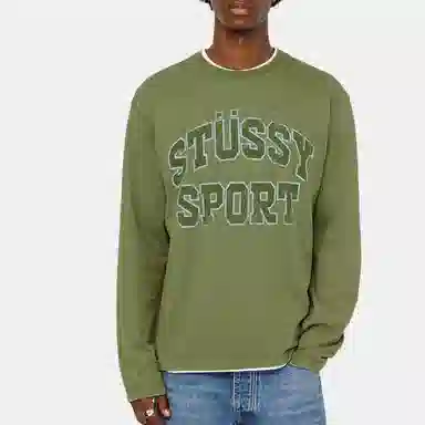 Stussy FW24 2 TONE COTTON MESH CREW logo