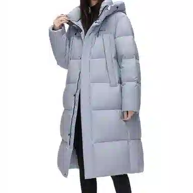 鸭鸭 纯色时尚休闲连帽宽松舒适长袖羽绒服 女款