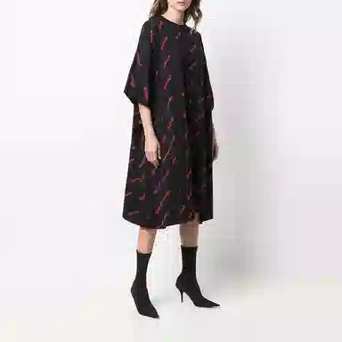 Balenciaga SS22 Logo Dress Black