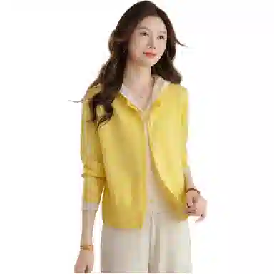 恒源祥 时尚舒适休闲纯色长袖针织衫 女款