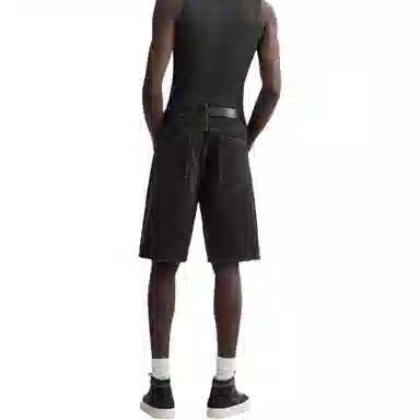 ZARA Straight Wash Denim Shorts Carbon