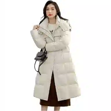 鸭鸭 长款连帽舒适保暖时尚休闲潮流羽绒服 女款