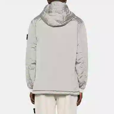 Stone Island FW23 Metal Nylon Check Pullover Jacket Gray Mud