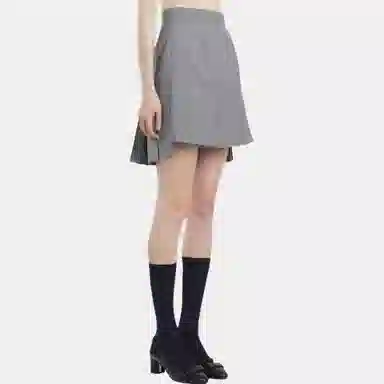 Thom Browne Pleated Mini Skirt Gray