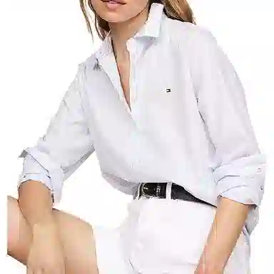 Tommy Hilfiger Regular Fit Stripe Stretch Oxford Shirt Logo