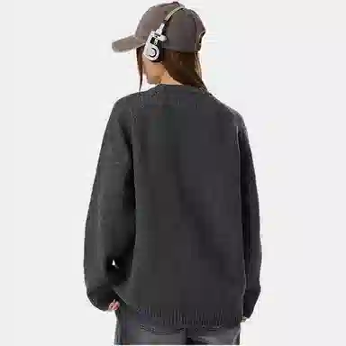 acme de la vie ADLV Basic Letter Jacquard Crewneck Sweater