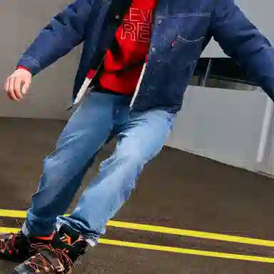 Levis Red Loose Wide-Leg Jeans