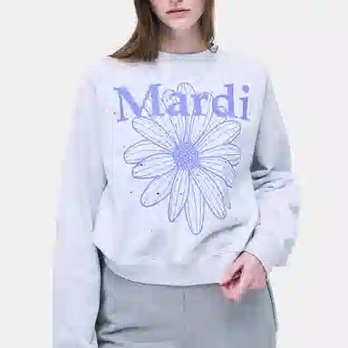 Mardi Mercredi Raglan Flowermardi Stone Embellished Heather Purple