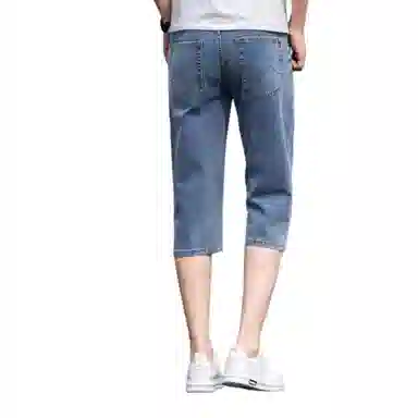 吉肯蒂 直筒夏季薄款七分裤韩版潮流休闲牛仔短裤 男款