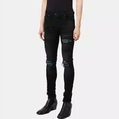 AMIRI FW22 Distressed Skinny Jeans Black