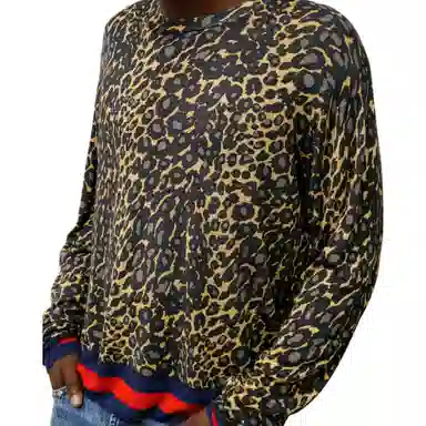 Stussy Wales Bonner FW25 LEOPARD SWEATER T