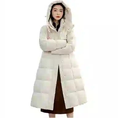 鸭鸭 长款连帽舒适保暖时尚休闲潮流羽绒服 女款