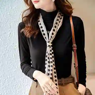 【dme】 纯色修身半高领长袖针织衫 女款 赭石