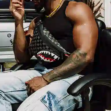 Sprayground Shark Checkered Waist Bag