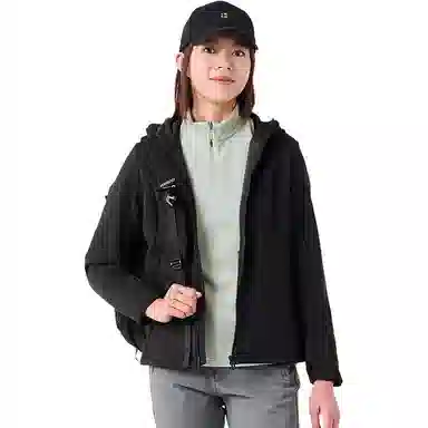 探路者 舒适纯色简约休闲夹克外套 女款 黑色