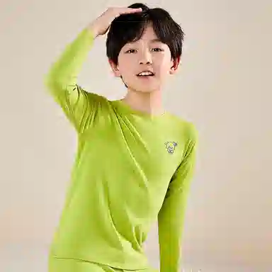 红豆无痕打底轻暖秋衣秋裤抑菌儿童保暖内衣裤套装 儿童款