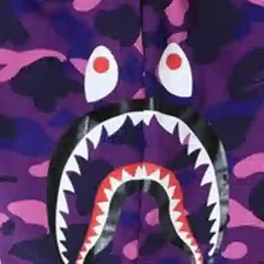 A BATHING APE Shark Series Color Camo Shorts Purple