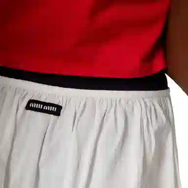 Miu Miu Lace Trim Button Dress White