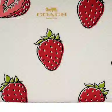 COACH Corner Zip 16 Strawberry Print