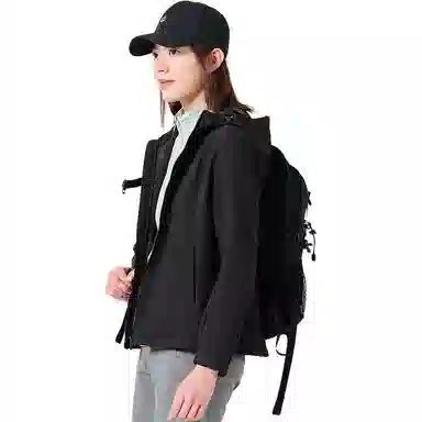 探路者 舒适纯色简约休闲夹克外套 女款 黑色