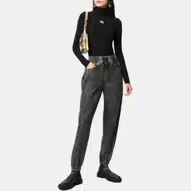 Alexander Wang High Neck Knit Pullover Black