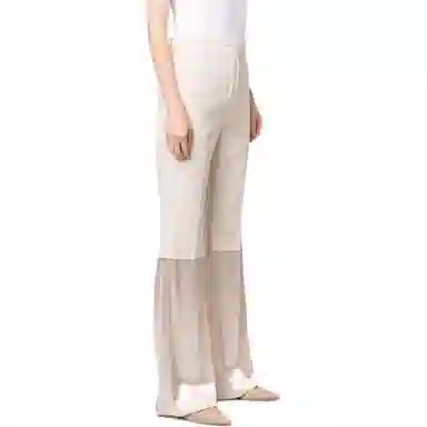 Fendi SS23 High Waist Flared Trousers Off White