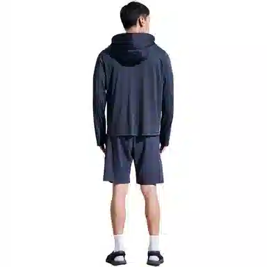 探路者 纯色拉链运动修身透气针织防晒服 男款 藏蓝