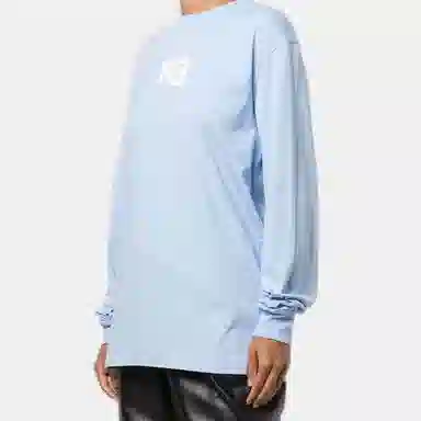 Alexander Wang Logo Long Sleeve T-Shirt Blue