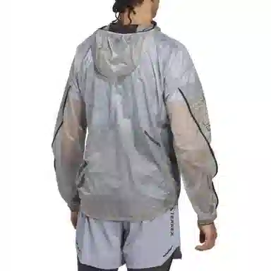 adidas Terrex Logo Half-Zip Hoodie Silver Gray