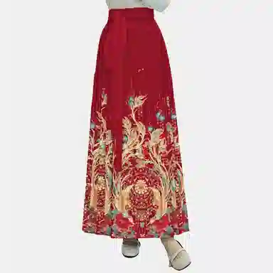 怪力萝莉 新中式高腰修身马面裙长款休闲长裙 女款