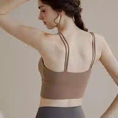 达兹 纯色防震固定胸垫跑步不上滑美背瑜伽健身运动内衣 女款