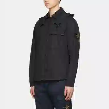 Stone Island FW22 Logo Print Zip Detachable Hood Jacket