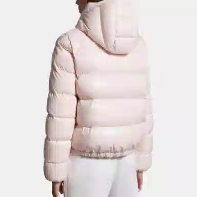 Moncler Logo Hooded Down Jacket Pink