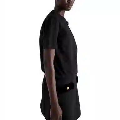 Prada Logo Embroidered T-Shirt Black
