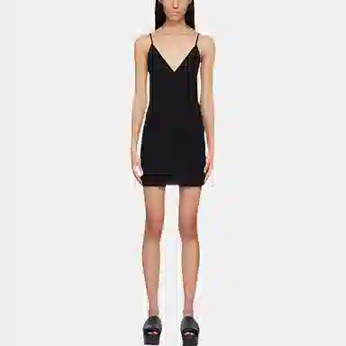 Rick Owens V-Neck Sleeveless Dress Black