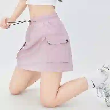 欧迪芬 高腰抽绳显瘦百搭半身裙工装短裙 女款