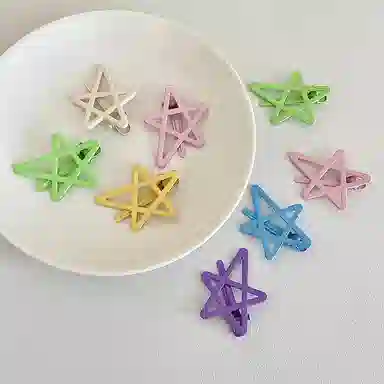 水中玉 彩色多巴胺可爱发卡高级感洋气刘海侧边一字夹 合金 发夹 女款