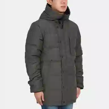 Canada Goose FW22 Logo Hooded Down Jacket Grey