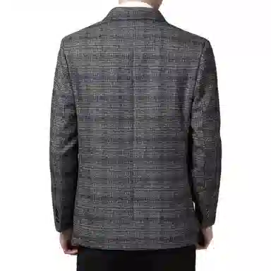 老爷车 男装春秋季时尚洋气商务绅士立体设计经典格子外套西装 男款