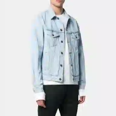 OFF-WHITE Logo Print Denim Jacket