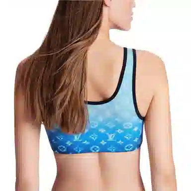LOUIS VUITTON SS24 Sprayed Monogram Bikini Top Logo