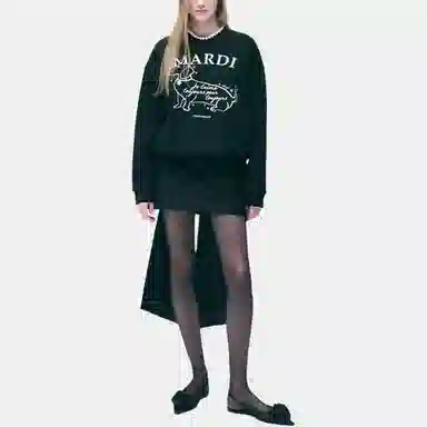 MARDI MERCREDI FW24 SWINGTHETAILDDANJI FLOWERCHOKER-BLACKIVORY