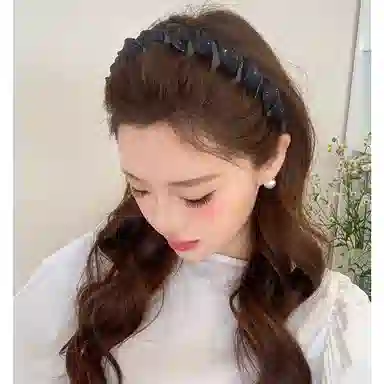 【高级感珠光网纱星空】 攸委 小香风发箍女防滑带齿纹理感日常外戴高颅顶头箍洗脸神器 亚克力 压发卡网红百搭气质发窟 男女同款情侣款