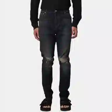 REPRESENT Slim Fit Ripped Jeans Black
