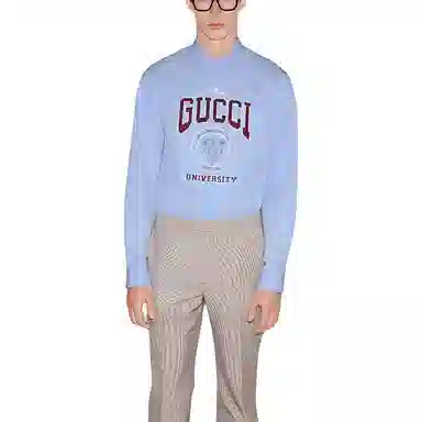 GUCCI SS25 Long Sleeve Shirt Light Blue